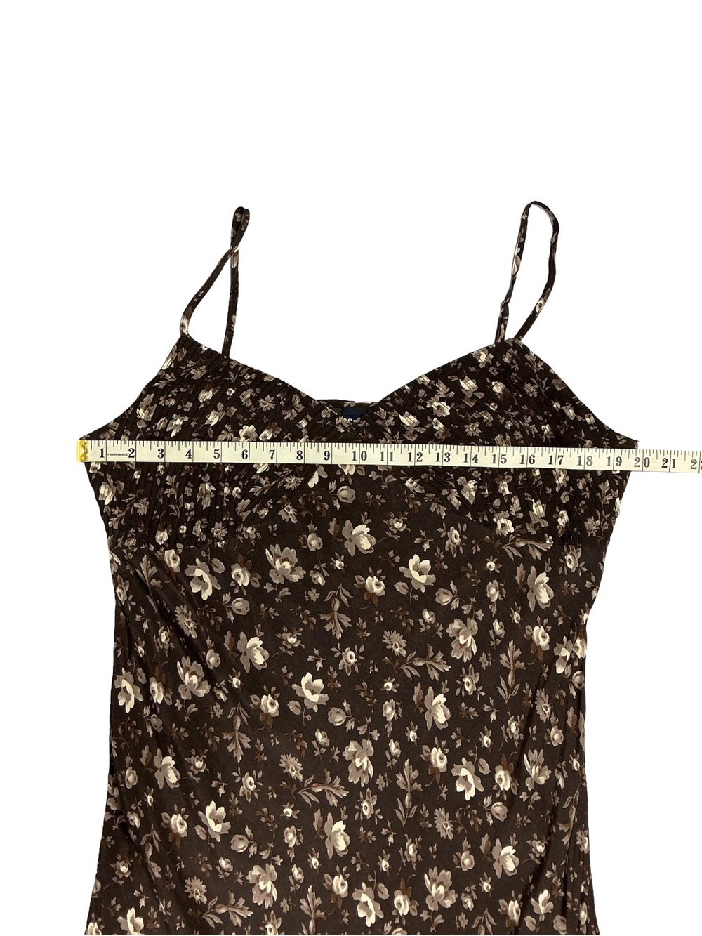 GAP Brown Beige Floral Midi Dress 90s Inspired Size Large - Picture 5 of 5
